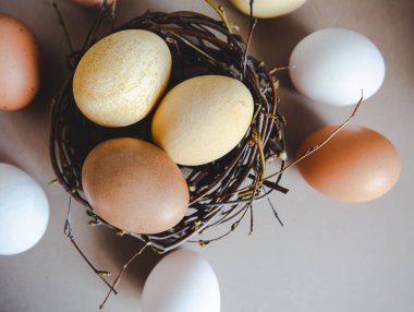 Yuvada eko boyalı paskalya yumurtaları