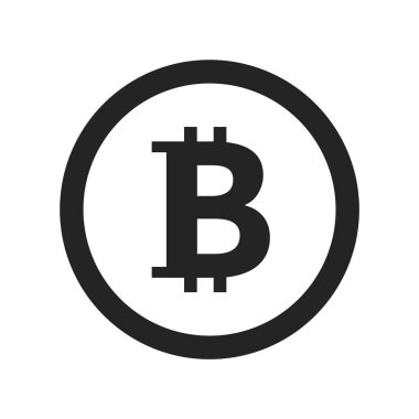 Bitcoin simgesi ödeme sembolü. Kripto para birimi btc logosu.