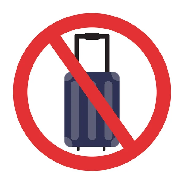 Запрет на багаж. Запрет на выезд Прекратить поездки изолированная иллюстрация. Оставайся дома. — стоковый вектор