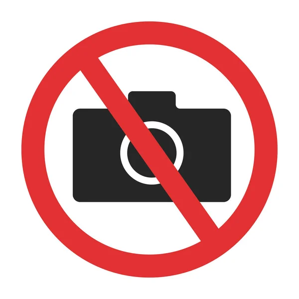 Cámara Fotos Prohibida Cámara Prohibida Cruzado Icono Simple Permite Tomar — Vector de stock