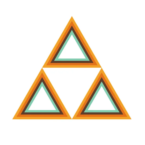 Retro trimetrik geometrik üçgen sembolü. Poster ya da tişört tasarımı için
