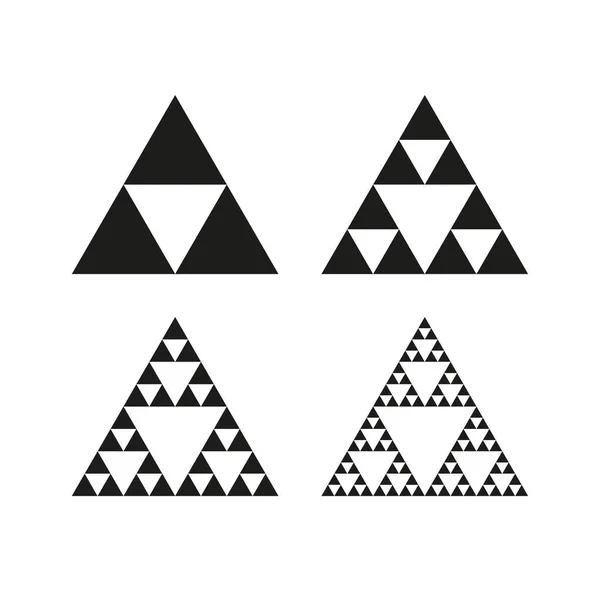 Geometrik üçgen sembolü. Sierpinski üçgeni. Sonsuz fraktal şekil