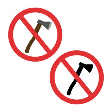 Balta yasaklanmış sembol. Silah izi yok.