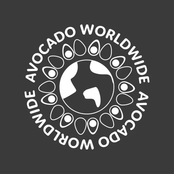 世界范围内的艾弗卡多T恤设计。鳄梨地球孤立的例证。我的T恤 — 图库矢量图片