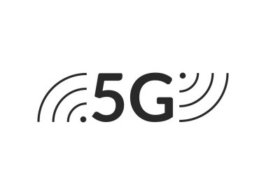 5G vektör simgesi. Kablosuz 5. nesil internet ağı