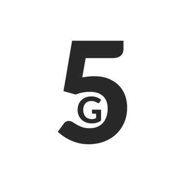 5G vektör logo şablonu. Kablosuz 5. nesil internet ağı