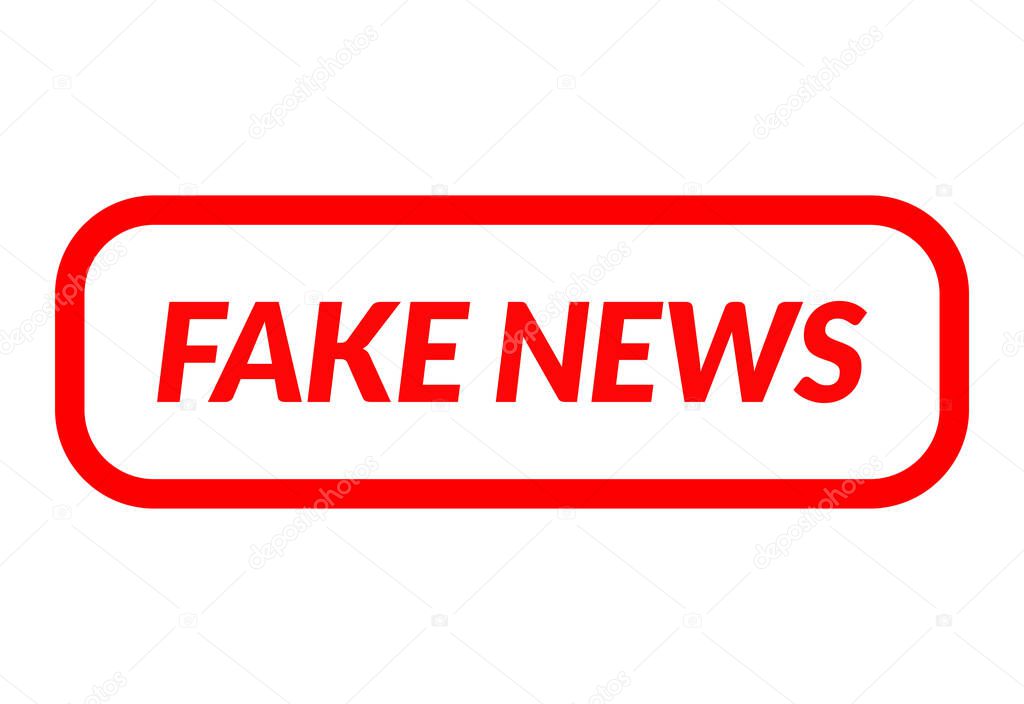 Fake news simple rubber stamp icon isolated vector