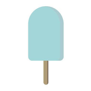 Mavi dondurma ikonu. Beyaz arkaplanda yaban mersinli lolipop çizimi izole edildi