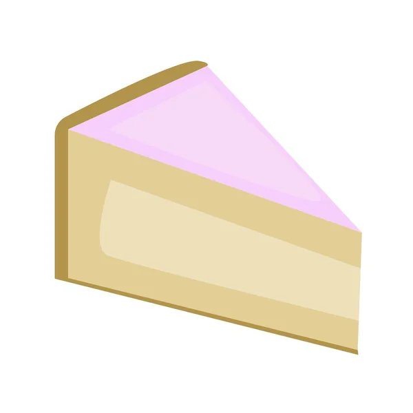 芝士蛋糕平面矢量图上的粉红蛋糕 — 图库矢量图片