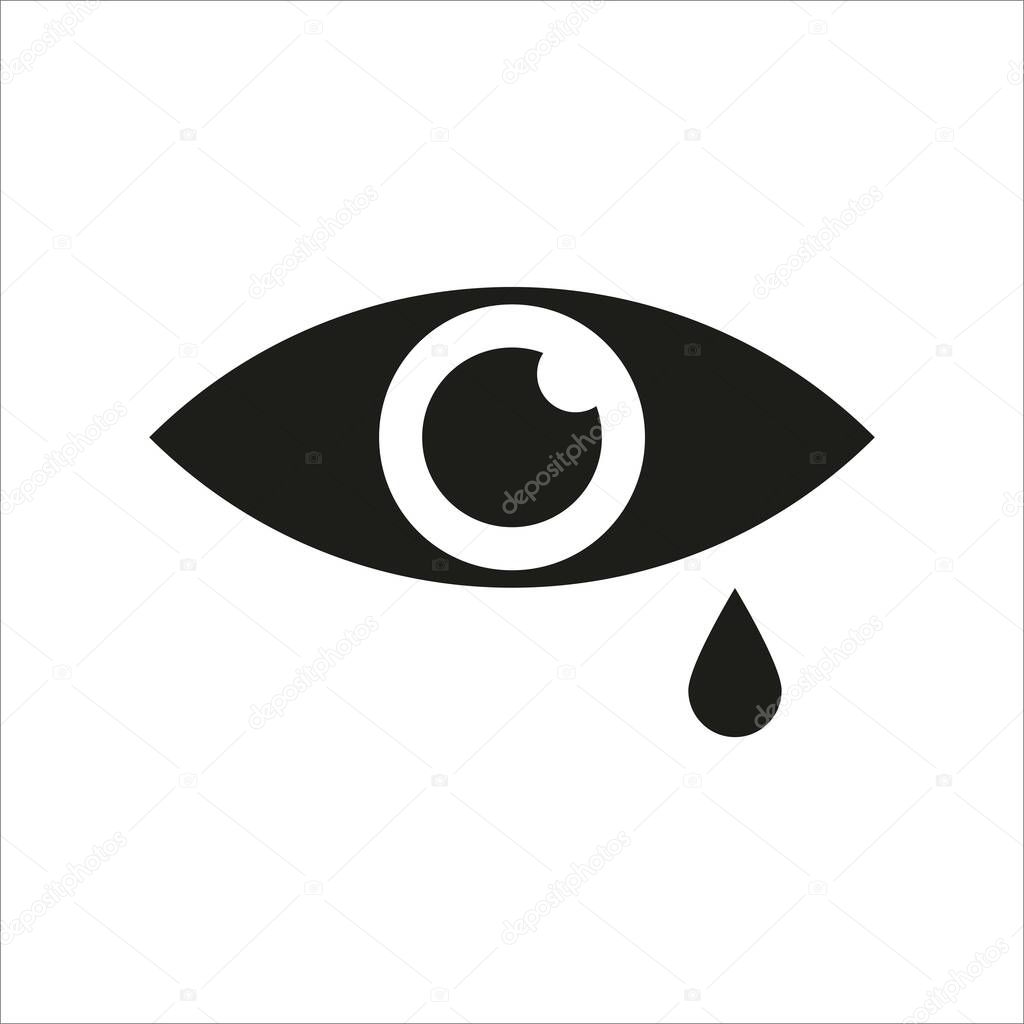 Eye with tear icon vector isolated illustration