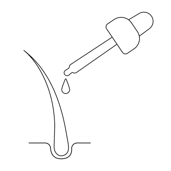 Traitement Des Racines Des Cheveux Illustration Pipette Avec Une Chute — Image vectorielle