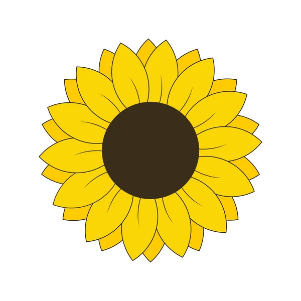 Illustrazione Vettoriale Icona Girasole Giallo Sfondo Bianco — Vettoriale Stock