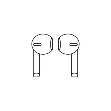 Hava podları ana hat simgesi, kablosuz kulaklıklar izole edilmiş vektör sembolü