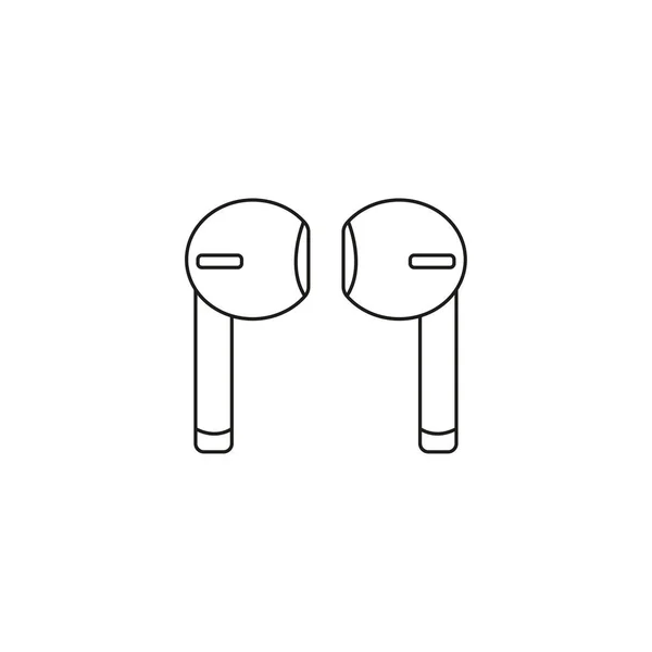 Air Pods Outline Icon Wireless Earphones Symbol Isolated Vector — Stock Vector