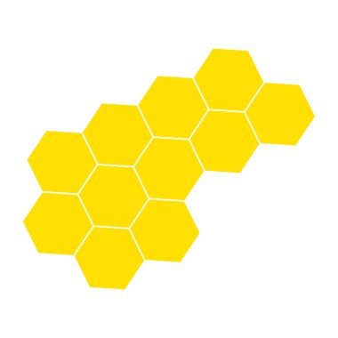 Düz stil izole edilmiş sarı bal peteği çizimi