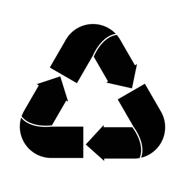 Recycler les flèches icône noire isolé — Image vectorielle