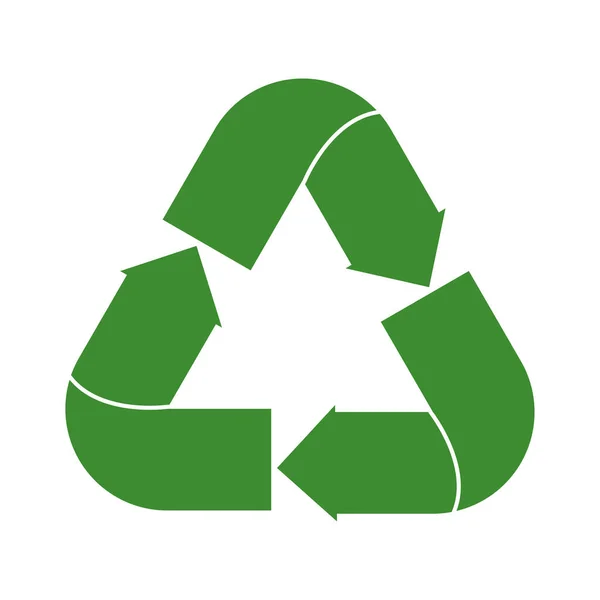 Reciclar setas ícone verde isolado — Vetor de Stock