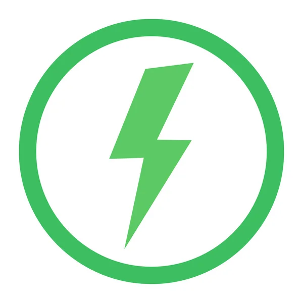 Icono del rayo. Vector de energía ecológica eléctrica simple logotipo verde aislado vector — Vector de stock