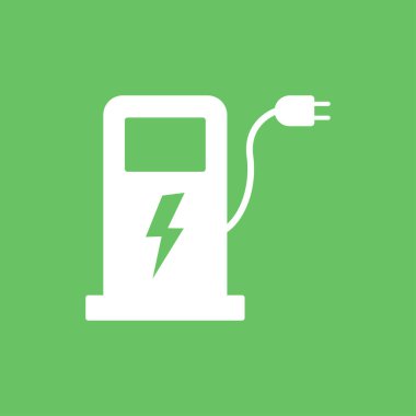 Elektrik yakıt pompası ikonu. Hibrit araçlar için şarj noktası işareti işareti