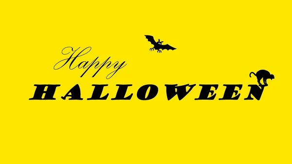 Eine Illustration Von Happy Halloween Mit Einer Fledermaus Und Einer — Stockfoto