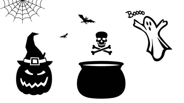 Illustrazione Halloween Bianco Nero — Foto Stock