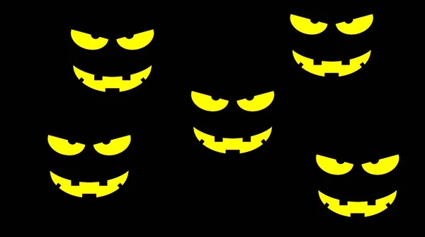 Illustrazione Halloween Con Gli Occhi Falena Delle Zucche Nella Notte — Foto Stock