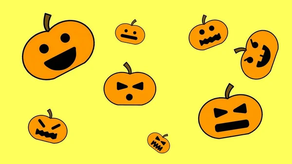 Una Ilustración Halloween Con Los Diferentes Estados Ánimo Jack Linterna — Foto de Stock