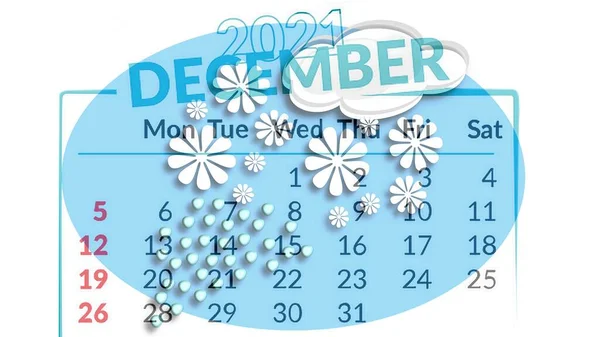 Illustration Winter Calendar December — Stock Photo, Image