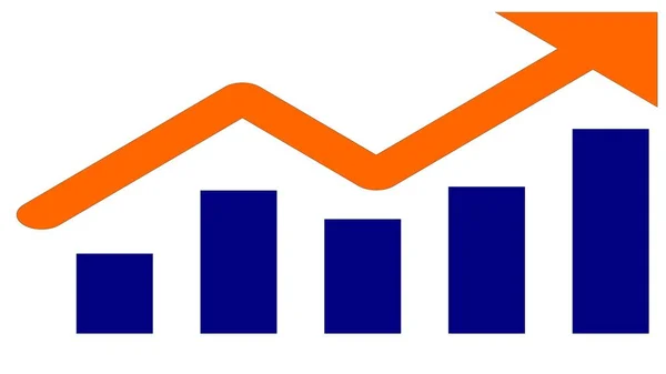Ilustracja Wzrostu Wykresie Strzałką — Zdjęcie stockowe