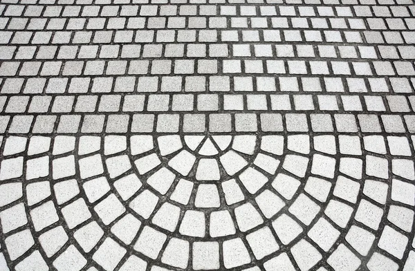 Stone Mosaic Floor Texture Stone Pavement Flooring Semicircle Pattern — Stock Photo, Image