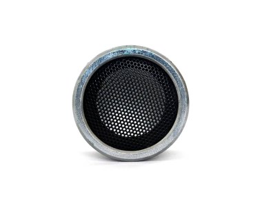 Eski gümüş bluetooth hoparlör - beyaz arkaplanda izole