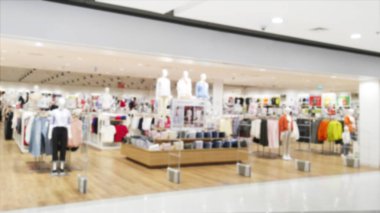 Giyim mağazası, soyut bulanık moda mağazası arka planı, alışveriş merkezi, kadın bölgesi