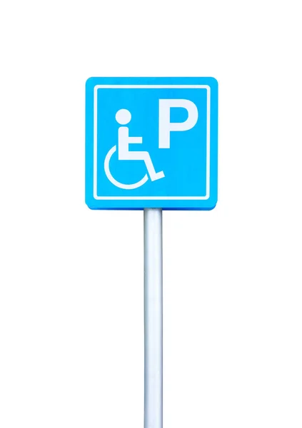 Percorso Ritaglio Segnaletica Blu Disabili Parcheggio Segnaletica Permesso Parcheggio Disabili — Foto Stock