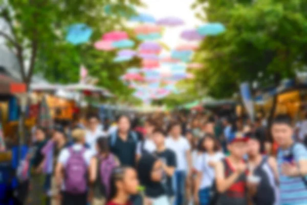 Multidão Turva Abstrata Turistas Pessoas Que Fazem Compras Mercado Fim — Fotografia de Stock