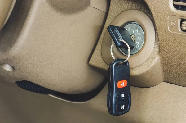 Close Car Key Remote Control Keyhole — Stock Photo, Image