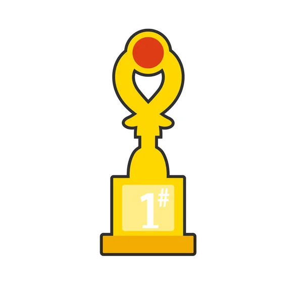 First Place Golden Trophy Illustration — Stock Vector
