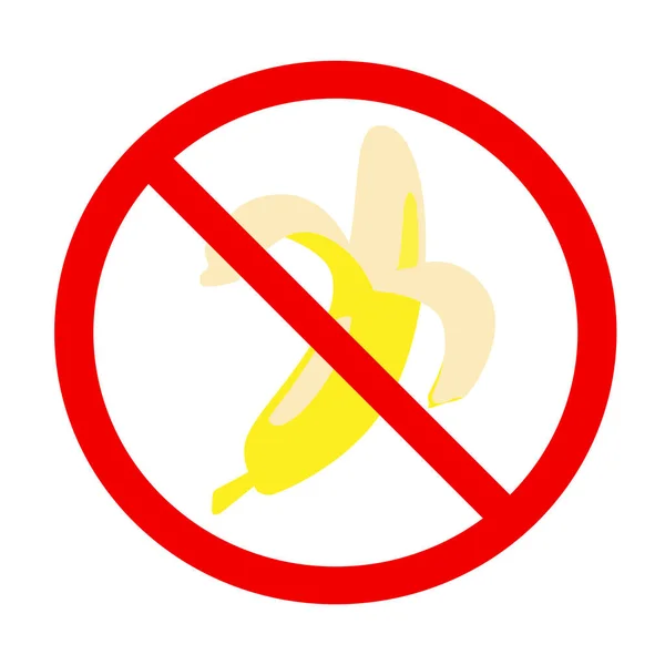 Banan Varningsskylt Isolerad Vit Bakgrund — Stock vektor