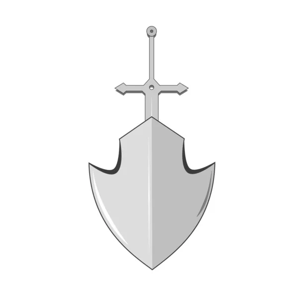 Sword Shield Logo Design Illustration Flat Design — Stock Vector
