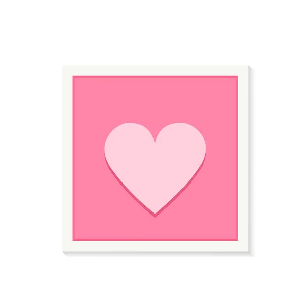 White Frame Love Icon — Stock Vector