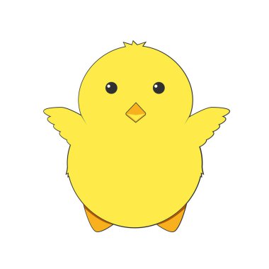 Beyaz arka planda izole edilmiş küçük bir piliç