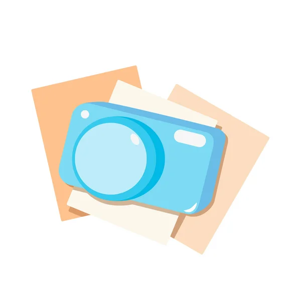 Semplice Illustrazione Vettoriale Della Fotocamera Piatta Illustrazione Fotografica — Vettoriale Stock