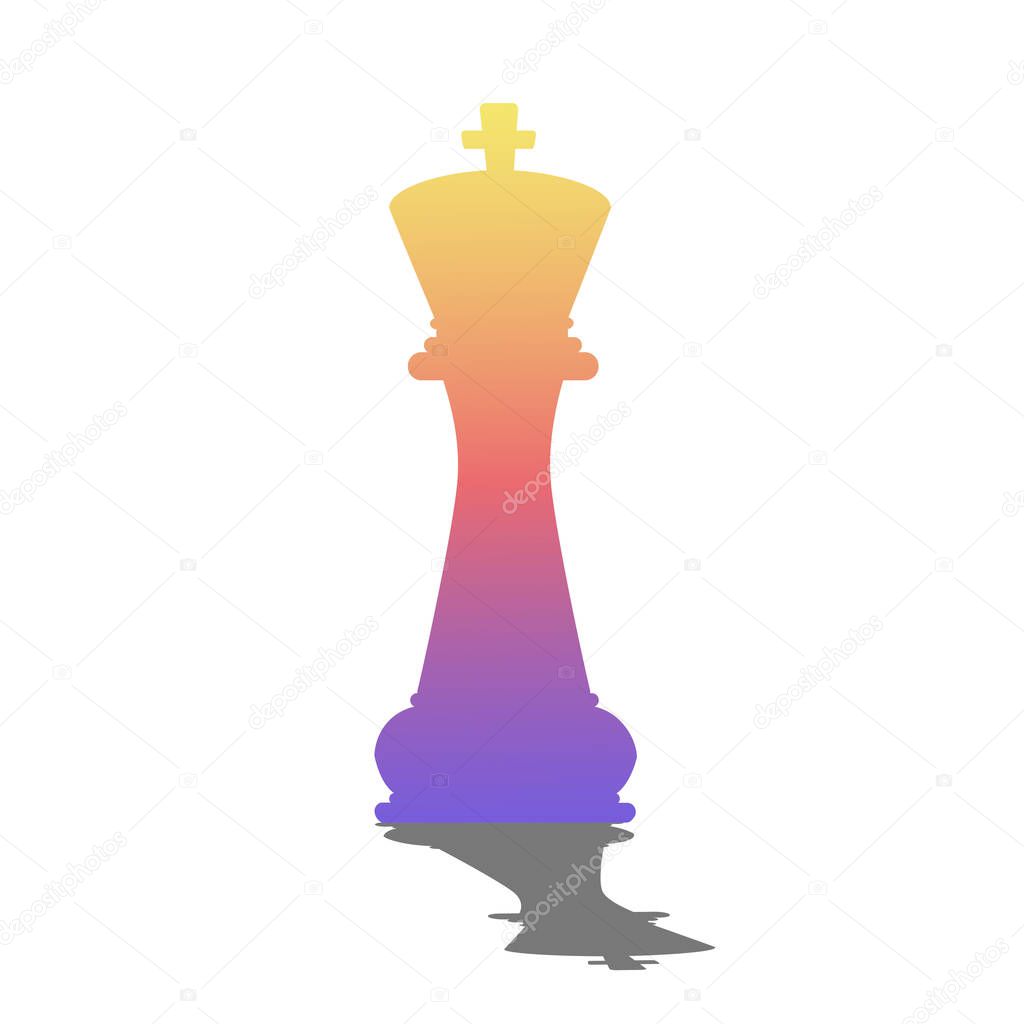 Colorful queen chess pawn vector illustration