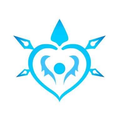 mavi kalp tasarım logo şablonu