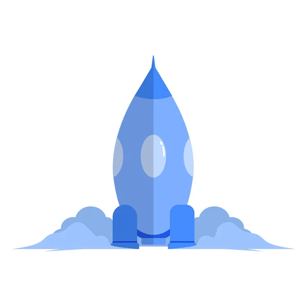 Cohete Azul Listo Para Lanzar Ilustración Vectorial — Vector de stock