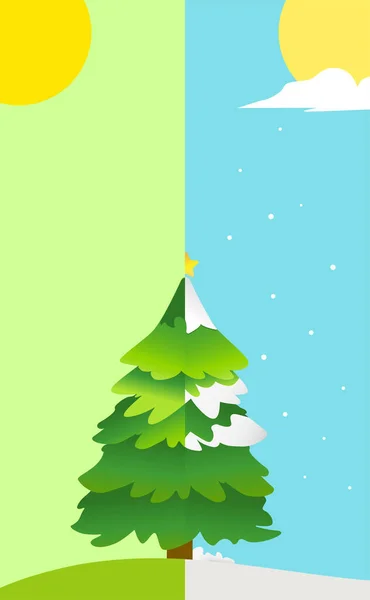 Christmas Tree Winter Illustration Season Illustration — Stock Vector