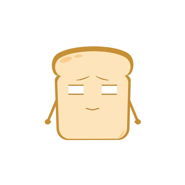 Смешной Милый Пекарь Векторный Плоский Символ Хлеба Смущен Изолированы Белом — стоковый вектор