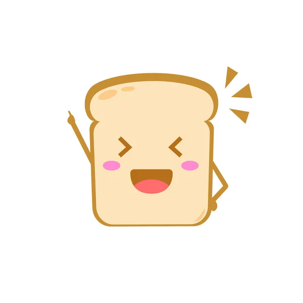 Смешной Милый Пекарь Векторный Плоский Символ Хлеба Чувствует Радость Изолированы — стоковый вектор