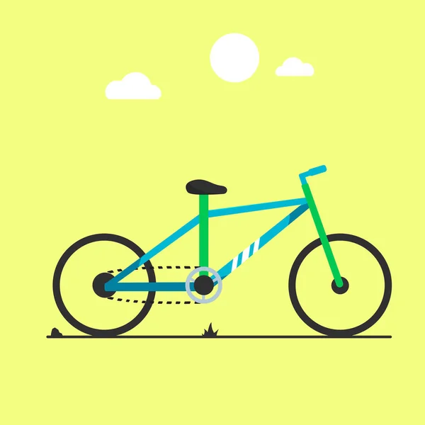 Flat Vector Illustration Bicycle — Stock Vector