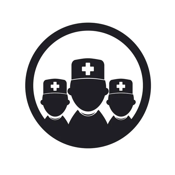 医療用シルエットアイコン 看護師のシルエットのアイコン 病院のシルエットアイコン — ストックベクタ