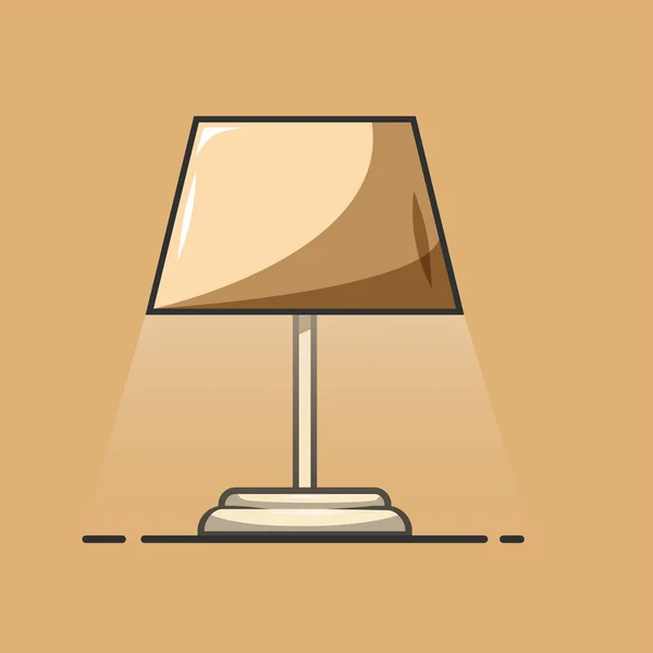 Vektorová Ilustrace Klasické Stolní Lampy Izolované Hnědém Pozadí — Stockový vektor